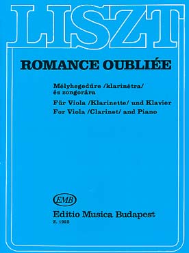 Illustration liszt romance oubliee alto ou clarinette