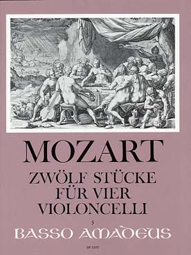 Illustration mozart 12 pieces pour 4 violoncelles