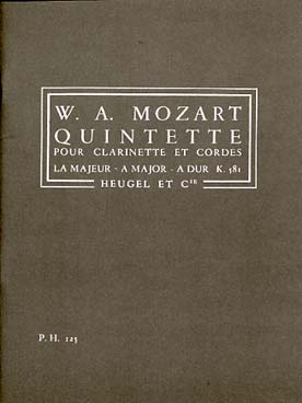 Illustration de Quintette K 581 en la M "Stadler" pour clarinette et quatuor à cordes