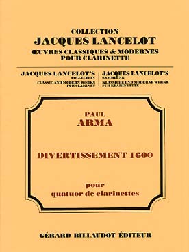 Illustration de Divertissement 1600 pour petite clarinette mi b, 2 clarinettes si b et clarinette basse