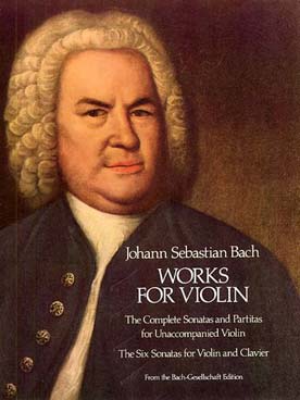 Illustration bach js works for violin