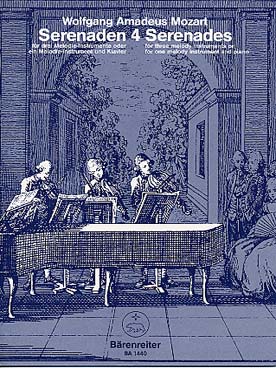 Illustration de Sérénade K 439b, tr. pour 3 instruments mélodiques ou 1 instrument mélodique et piano - Sérénades 4 et 5