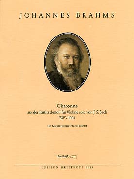 Illustration de Chaconne de la partita BWV 1004 en ré m pour violon (tr. Brahms pour la main gauche seule)