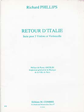 Illustration phillips retour d'italie 3 violons/cello