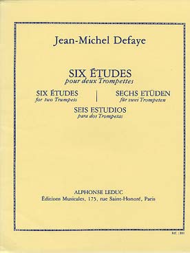 Illustration defaye 6 etudes pour 2 trompettes