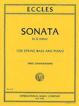 Illustration de Sonate en sol m, orig. violon et piano, tr. Zimmermann pour contrebasse et piano