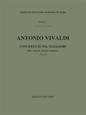Illustration de Concerto RV 516 F I N° 6 en sol M pour 2 violons et orchestre