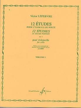 Illustration de 12 Études op. 2 pour l'exercice du pouce avec 2e violoncelle - Vol. 1