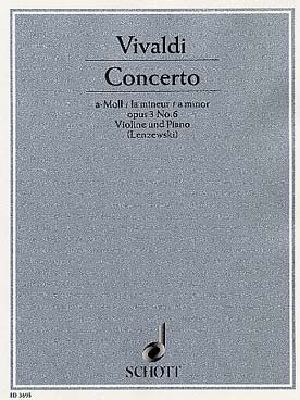 Illustration de Concerto op. 3 "L'Estro armonico" N° 6 RV 356 en la m - éd. Schott Mainz ED 3695
