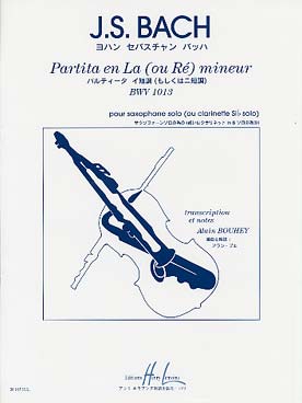 Illustration de Partita BWV 1013 pour flûte seule, tr. Bouhey pour saxo ténor (en la m) ou alto (en ré m)