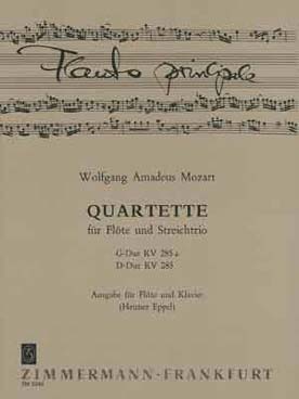 Illustration de Quatuors K 285a en sol M et 285 en ré M, réd. flûte et piano