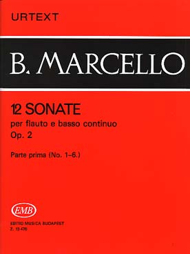 Illustration de Sonates op. 2 pour flûte à bec alto (ou flûte traversière) et basse continue - éd. E.M.B. Vol. 1 : N° 1 à 6