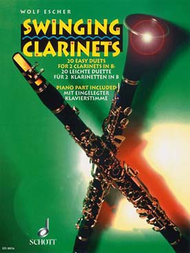 Illustration de Swinging clarinets, 20 petits duos pour 2 clarinettes avec partie de piano