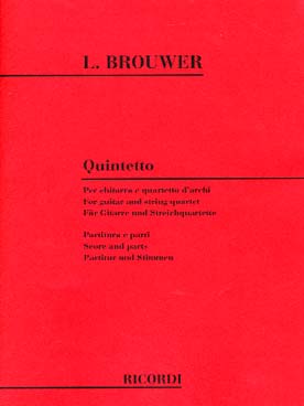 Illustration de Quintetto : pour guitare solo et quatuor à cordes (C + P)