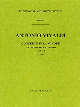Illustration de Concerto op. 3 "L'Estro armonico" N° 8 RV 522 en la m pour 2 violons