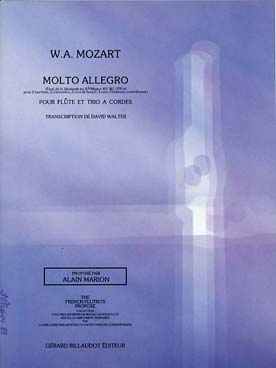 Illustration de Molto allegro (final de la sérénade KV 361 en si b M) pour flûte et trio à cordes