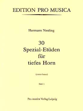 Illustration de 30 Spezial Etüdien für tiefes Horn - Tome 1