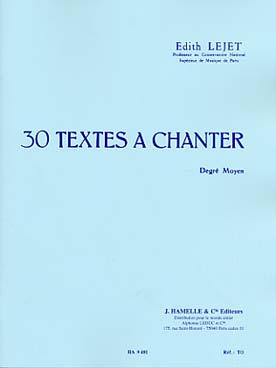 Illustration de 30 Textes à chanter, degré Moyen