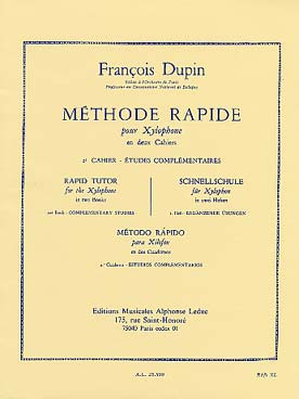 Illustration de Méthode rapide pour xylophone - Vol. 2 : études complémentaires