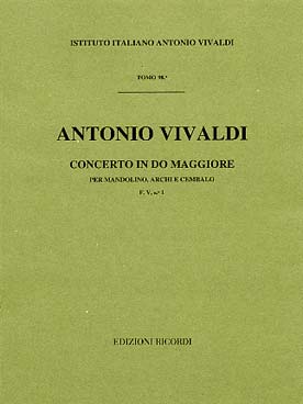 Illustration de Concerto en do M pour mandoline, cordes et clavecin RV 425 F V/1 conducteur
