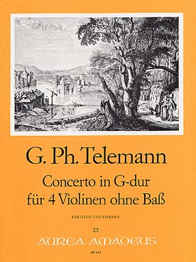 Illustration telemann concerto sol maj pour 4 violons