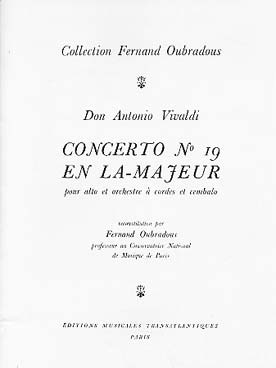 Illustration vivaldi concerto n° 19 en la maj