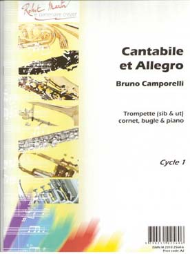 Illustration de Cantabile et allegro pour trompette en ut ou si b, ou cornet ou bugle
