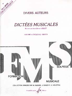 Illustration de Dictées musicales Vol. 4 : 2e cycle C (Moyen) - Livre du professeur