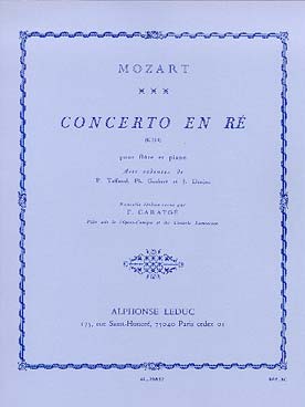 Illustration de Concerto N° 2 K 314 en ré M - éd. Leduc (cadences de Taffanel, Gaubert et Donjon)