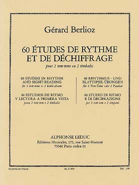 Illustration de 60 études de rythme et de déchiffrage pour 2 tom-toms ou 2 timbales