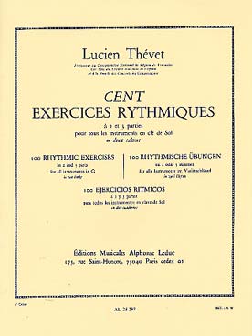 Illustration de 100 Exercices rythmiques à 2 et 3 parties pour tous les instruments en clé de sol - Vol. 1 : 2 parties