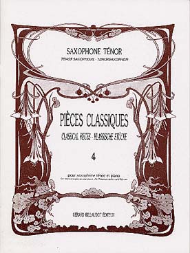 Illustration de PIÈCES CLASSIQUES par Guy Lacour Saxophone ténor et piano - Vol. 4 : moyenne difficulté