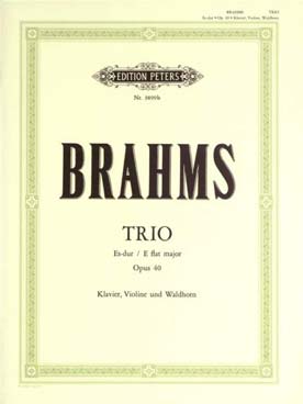 Illustration de Trio op. 40 en mi b M pour piano, violon et cor