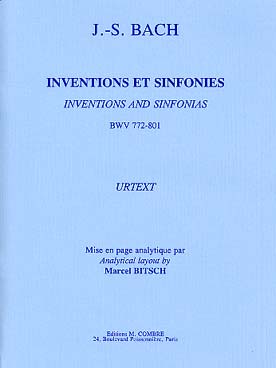 Illustration de Inventions à 2 et 3 voix BWV 772-801 - éd. Combre, analyse de Bitsch