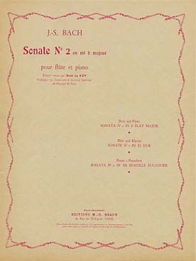 Illustration de Sonate BWV 1031 N° 2 en mi b M - éd. Billaudot, rév. Le Roy