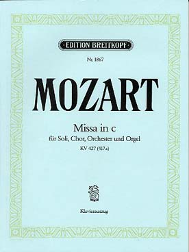 Illustration de Grande messe K 427 (417a) en ut m pour solistes, chœur et orchestre, réduction piano