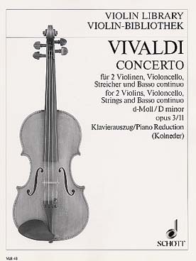 Illustration vivaldi concerto op.  3/11 rv565 2 vlons
