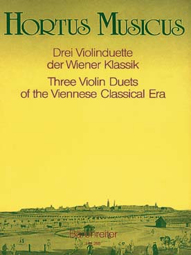 Illustration de 3 duos pour violon de l'époque classique viennoise