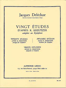 Illustration de 20 Études d'après Kreutzer adaptées au xylophone