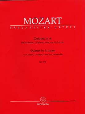 Illustration de Quintette K 581 en la M "Stadler" pour clarinette et quatuor à cordes