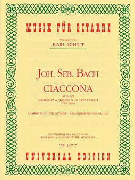 Illustration de Chaconne de la partita N° 2 BWV 1004 pour violon solo (avec fac similé)