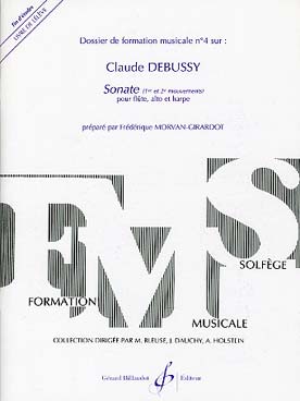 Illustration de Dossier de Formation Musicale sur DEBUSSY : Sonate (1er et 2e mvts) pour flûte, alto et harpe - Livre de l'élève