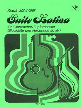 Illustration de Suite latina pour ensemble de guitares, avec flûte à bec et percussion ad lib.