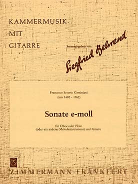 Illustration de Sonate en mi m (tr. Behrend pour hautbois ou flûte et guitare)