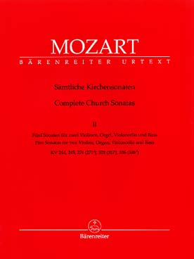 Illustration de Sonates d'église pour 2 violons, orgue et violoncelle ou contrebasse - Vol. 2 : KV 244-245-274-328-336