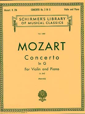 Illustration de Concerto N° 3 K 216 en sol M - éd. Schirmer