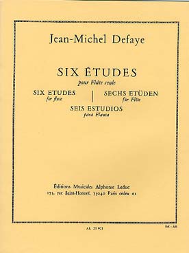 Illustration defaye 6 etudes pour flute seule