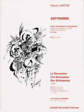 Illustration de Septembre pour 4 timbales, vibraphone, marimba, batterie et accessoires et piano