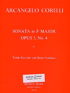 Illustration corelli sonate op. 5/ 4 en fa