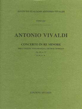 Illustration de Concerto op. 3 "L'Estro armonico" N° 11 RV 565 en ré m pour 2 violons, violoncelle et cordes